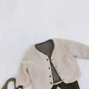 Children's Plush Jacket - Warm Plaid Plush Jacket for Kids