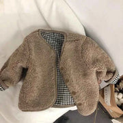 Children's Plush Jacket - Warm Plaid Plush Jacket for Kids