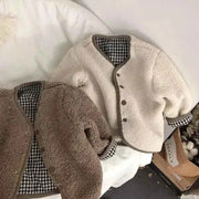 Children's Plush Jacket - Warm Plaid Plush Jacket for Kids