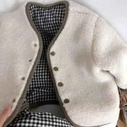 Children's Plush Jacket - Warm Plaid Plush Jacket for Kids